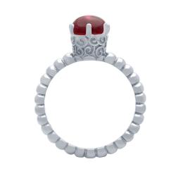 Inel argint argint 925 rodiat cu piatra rosie [1]